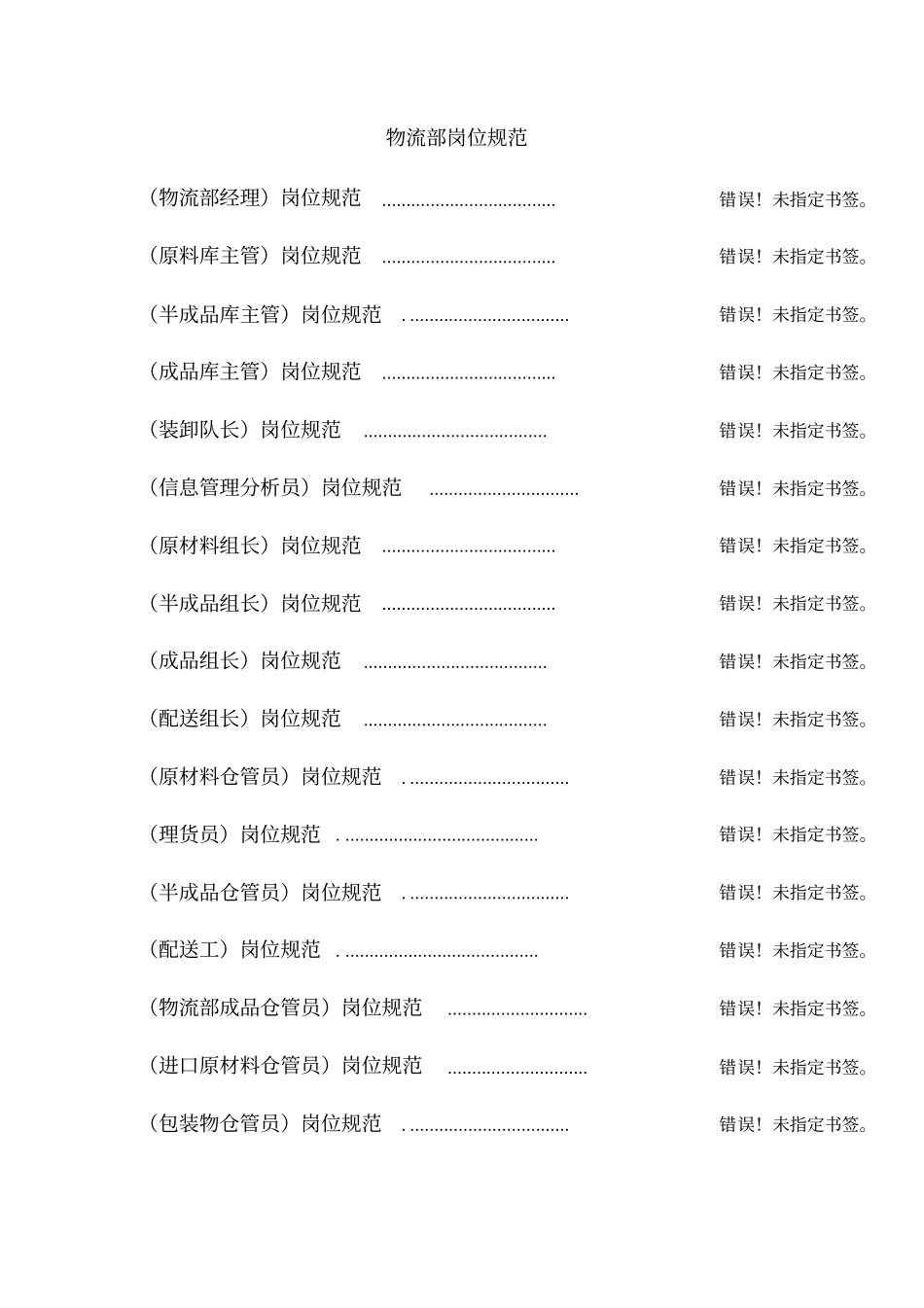 公司物流部岗位规范44_第1页