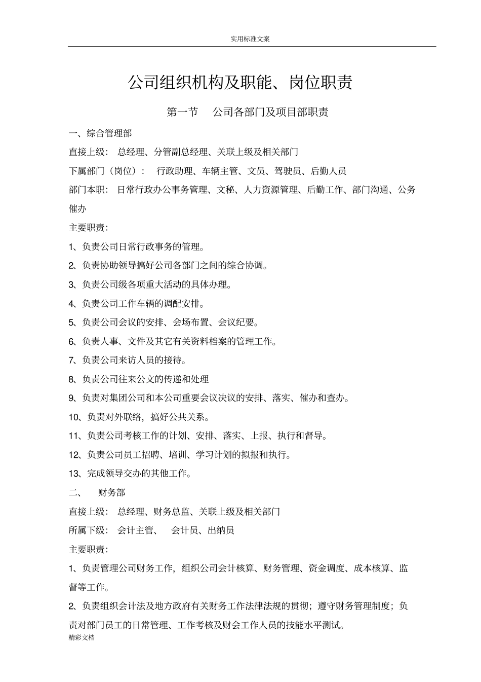 公司的组织机构及职能_第1页