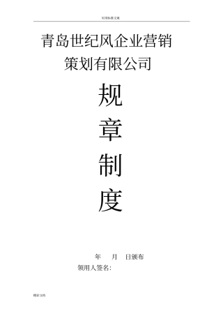 公司的规章规章规章制度例例范本详细版,比较适用于非工业企业的