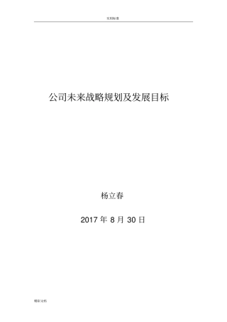 公司管理系统未来战略规划及发展目标