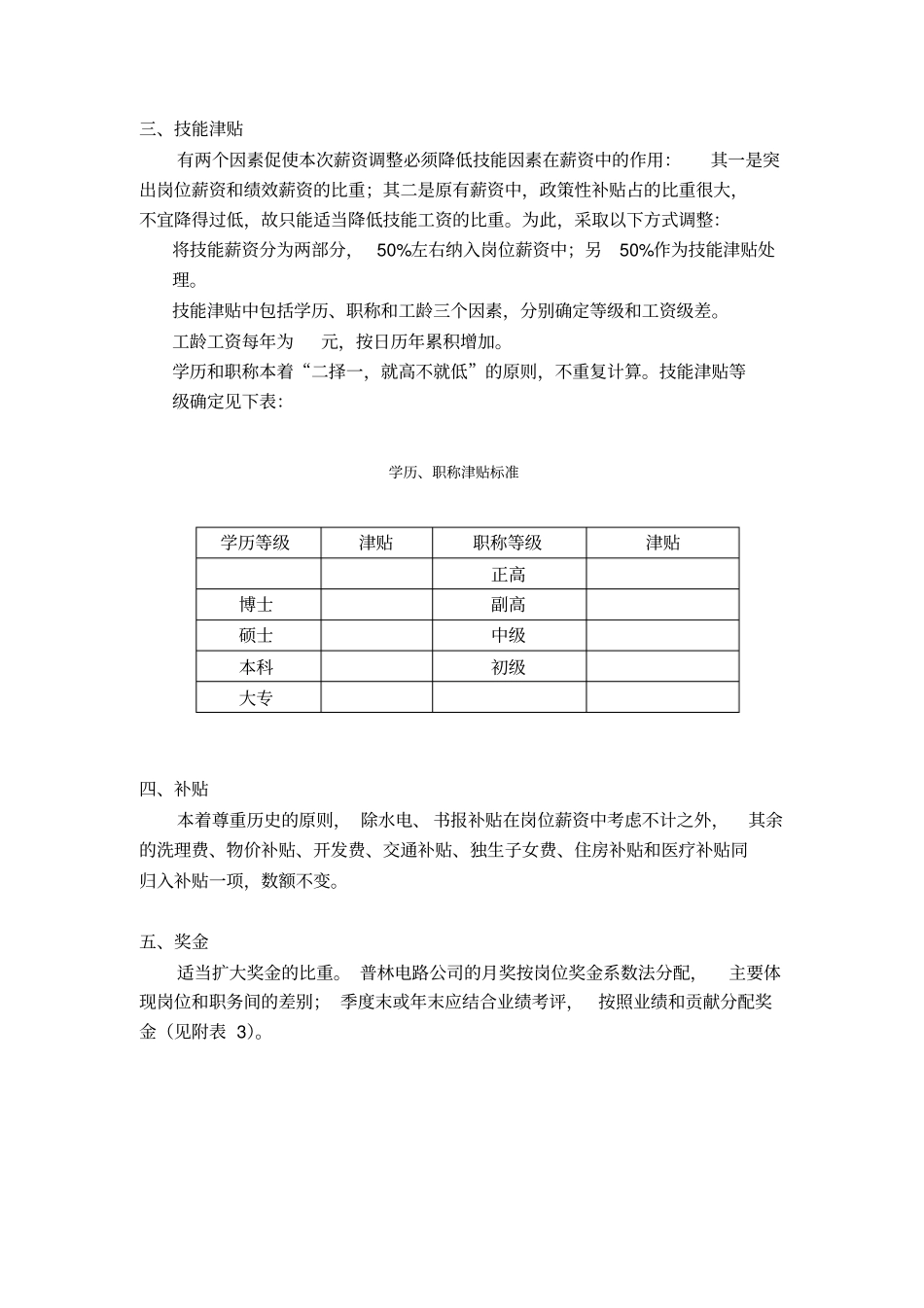 公司薪酬调整建议方案_第2页