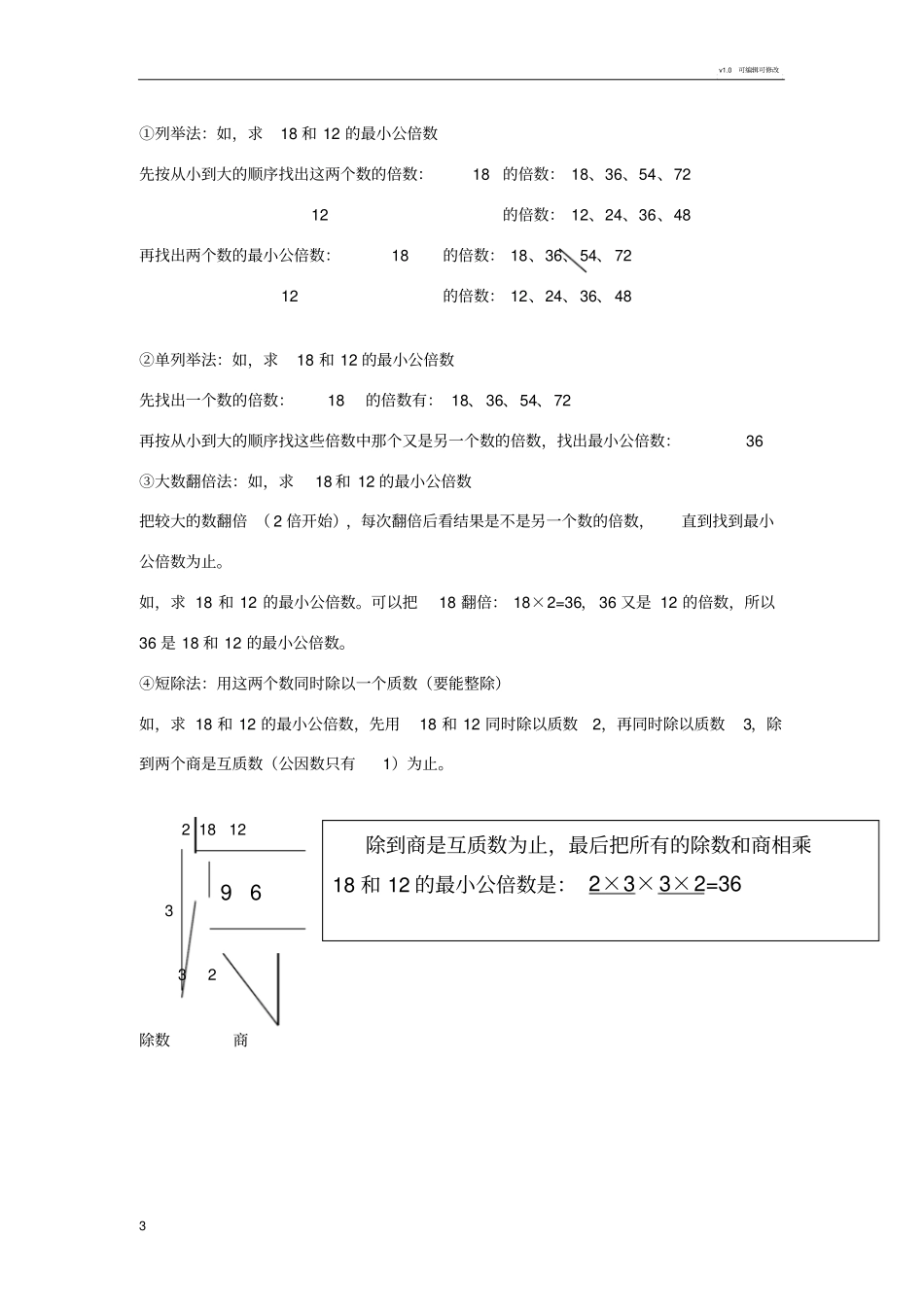 公因数和公倍数知识点_第3页