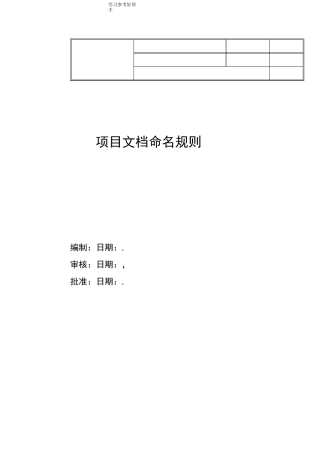 项目文档命名规则和格式要求
