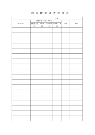 公路外业调查表格