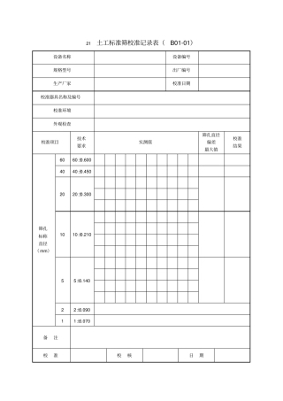 公路工程试验检测仪器设备校准指引表格全下载