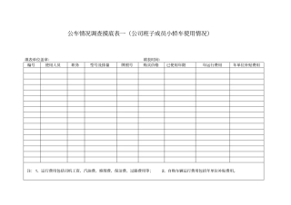 公车情况调查摸底表一