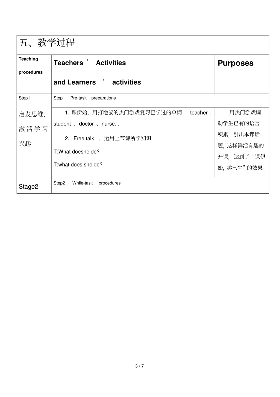 六上Unit5Whatdoeshedo教学设计_第3页
