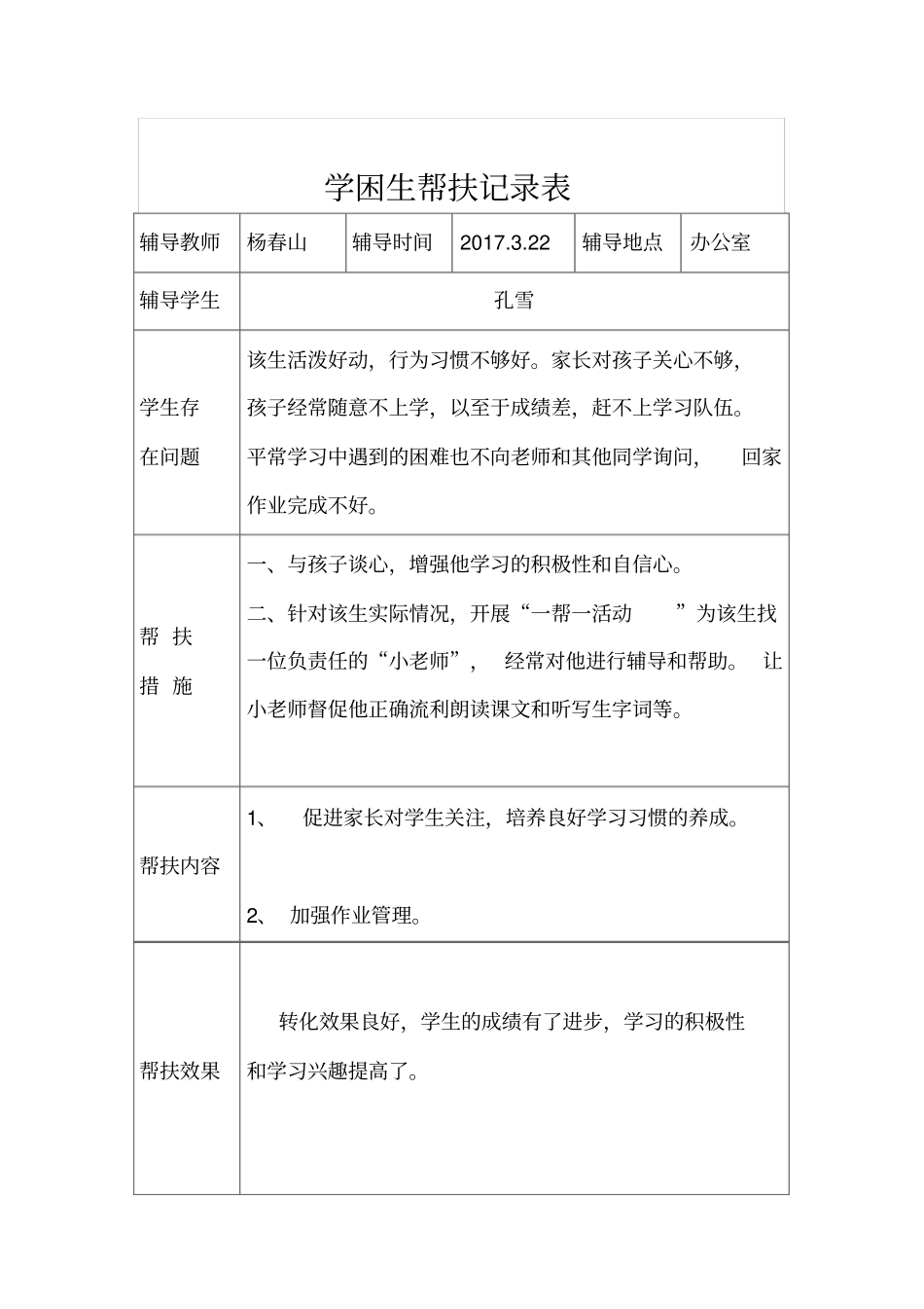 六学困生帮扶记录表_第3页