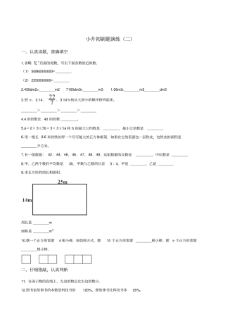 六年级下册数学试题--小升初刷题演练二苏教版含答案