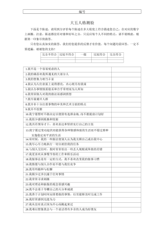大五人格测验