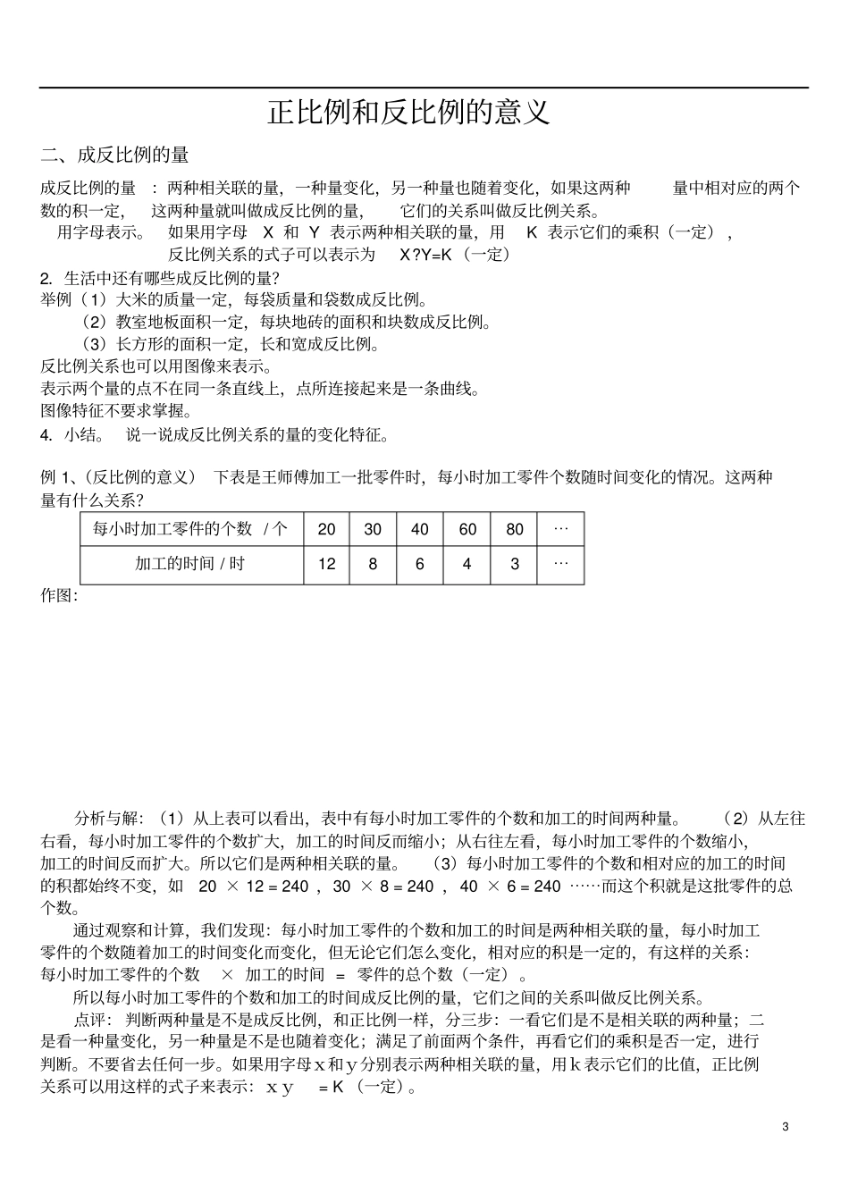 六年级数学正比例和反比例的意义性质+练习+总结_第3页