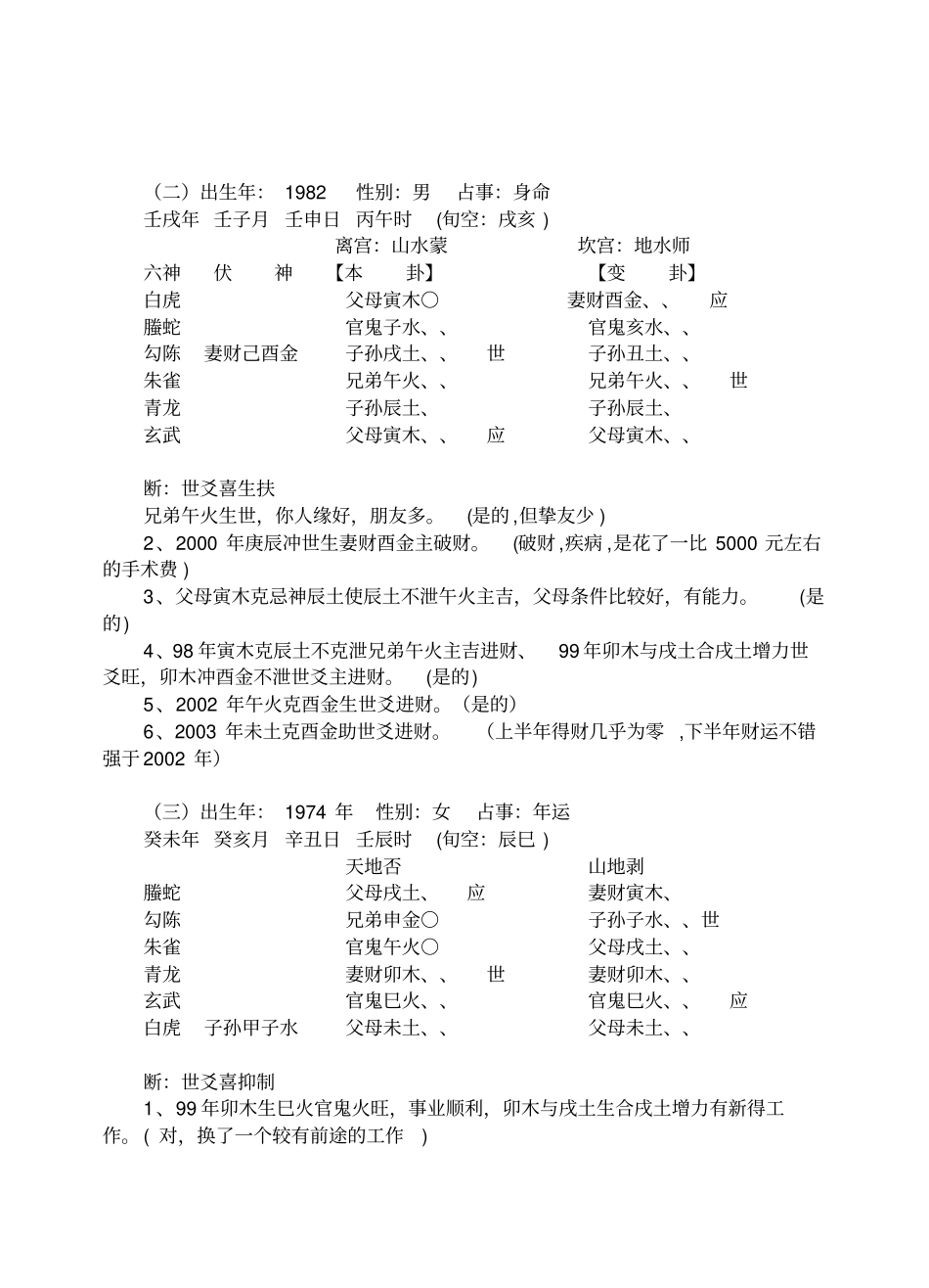 六爻卦例一百例讲解_第2页