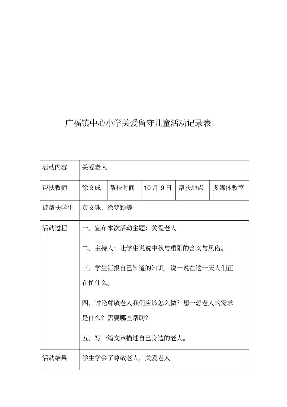 关爱留守儿童记录表优质资料_第3页