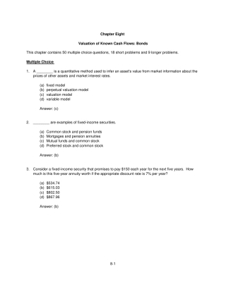 兹维博迪金融学第二版试题库08TB
