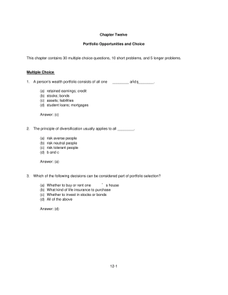兹维博迪金融学第二版试题库12TB