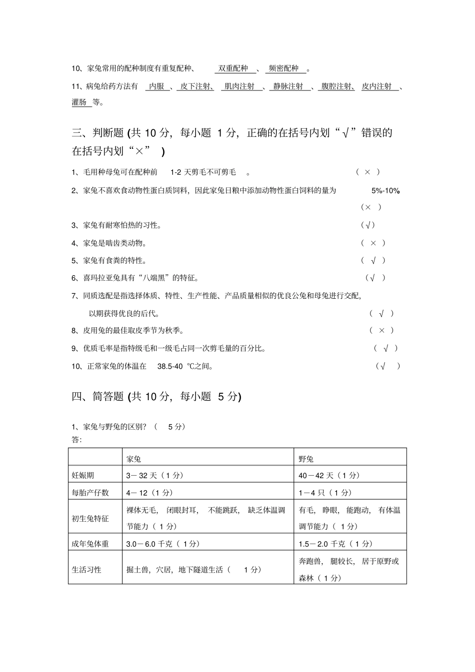 养兔学B答案_第2页