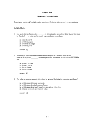 兹维博迪金融学第二版试题库9TB