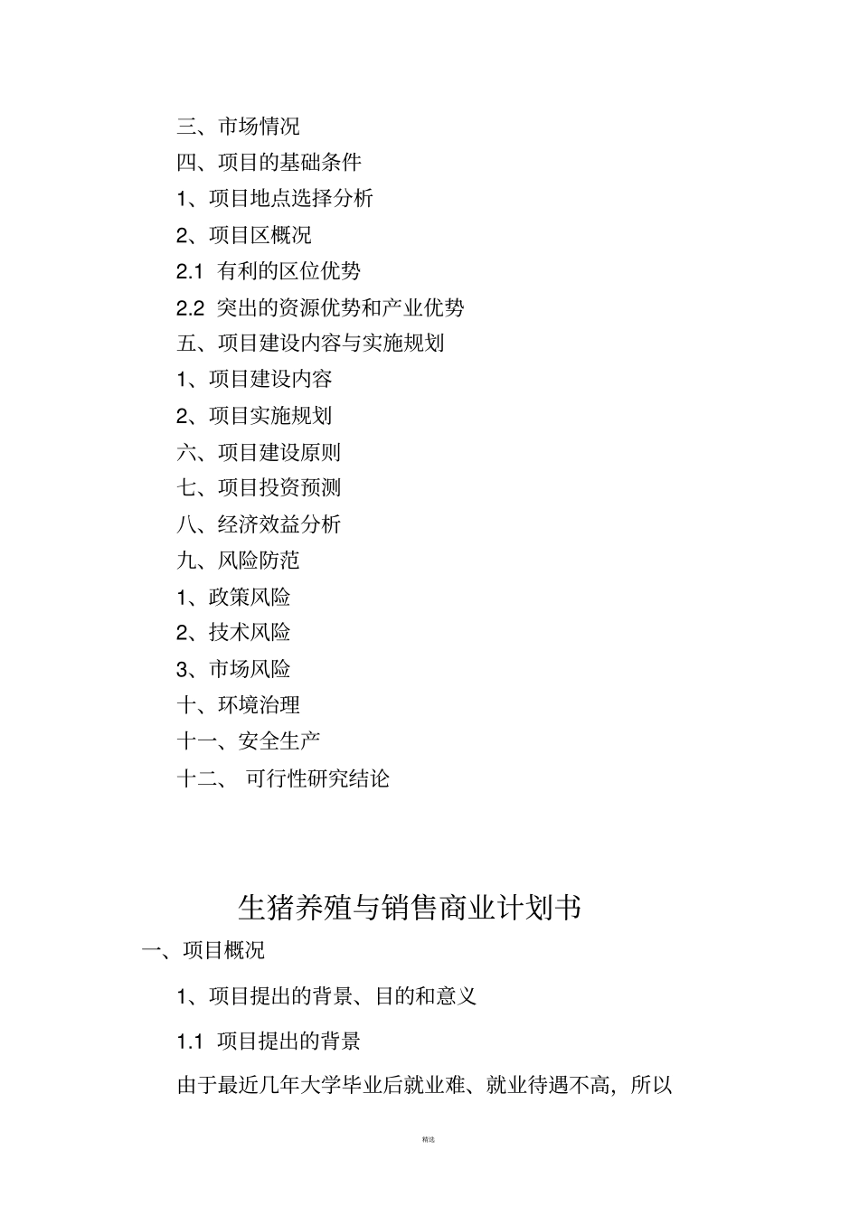 养猪商业计划书_第2页