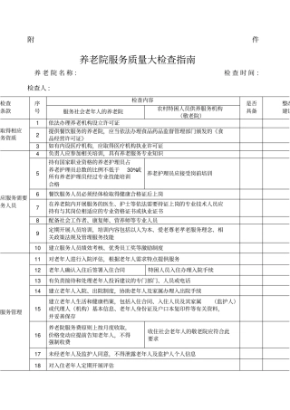 养老服务质量检查指引