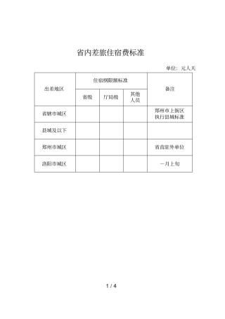 内差旅住宿费标准