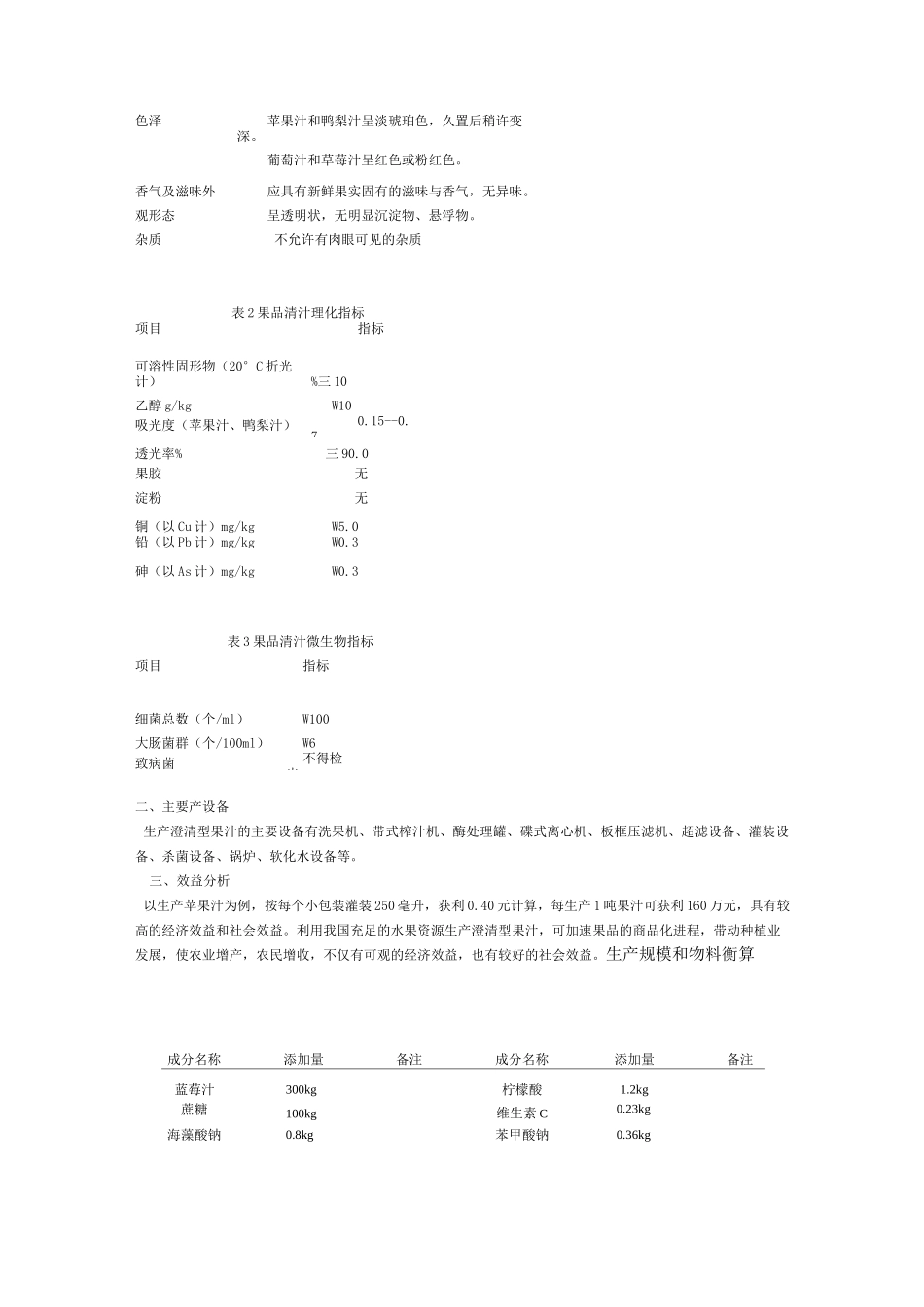 浓缩果汁工厂生产规模和物料衡算_第2页