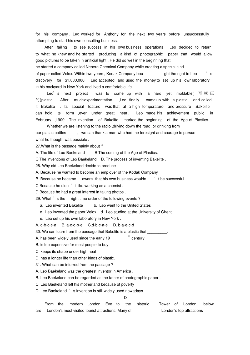 内蒙古北师大乌海附属学校2018_2019学年高二英语上学期期中试题无答案_第3页