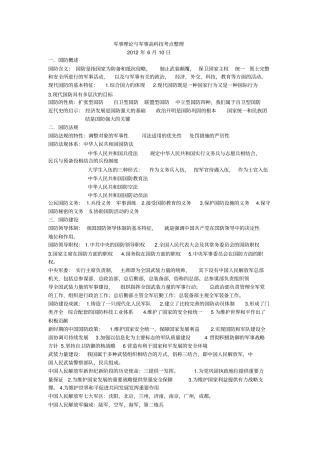 军事理论与高科技考点总结
