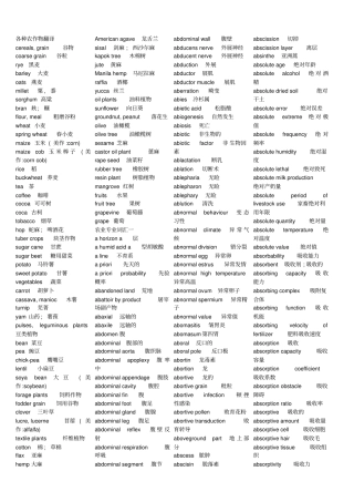 农业专业英语词汇一资料