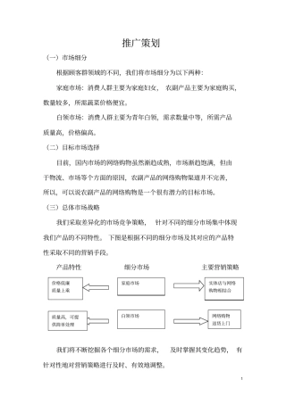 农副产品推广策划