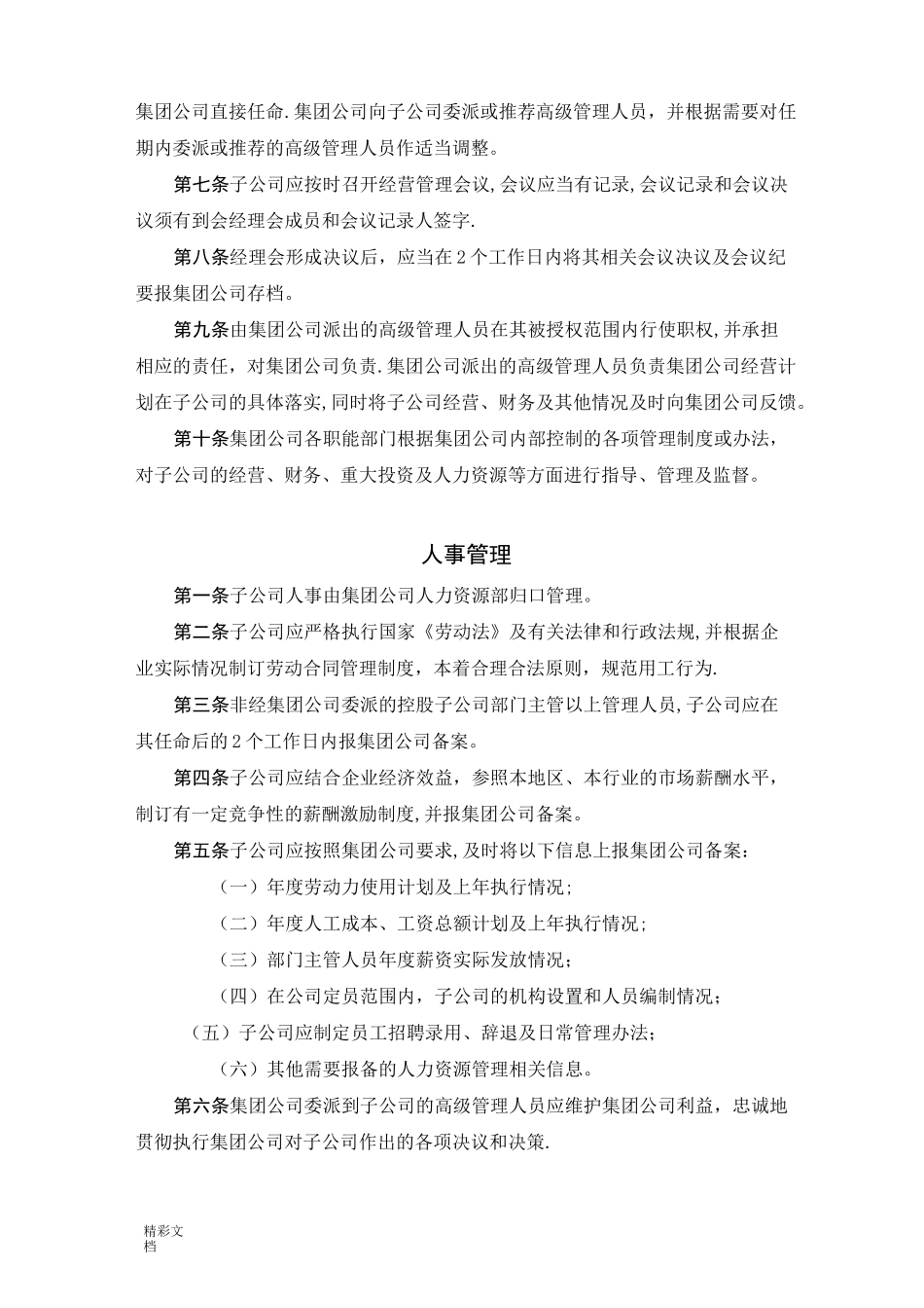 集团公司的下属子公司的管理规章制度_第2页