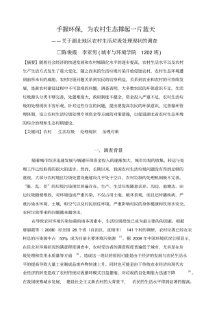 农村生活垃圾调查报告剖析