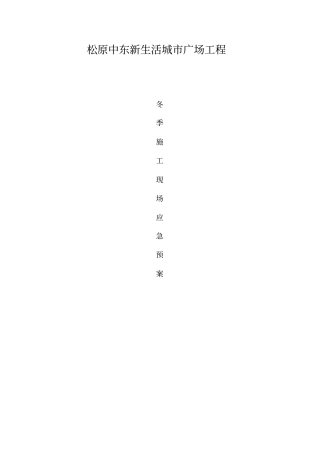 冬季施工现场应急预案修改