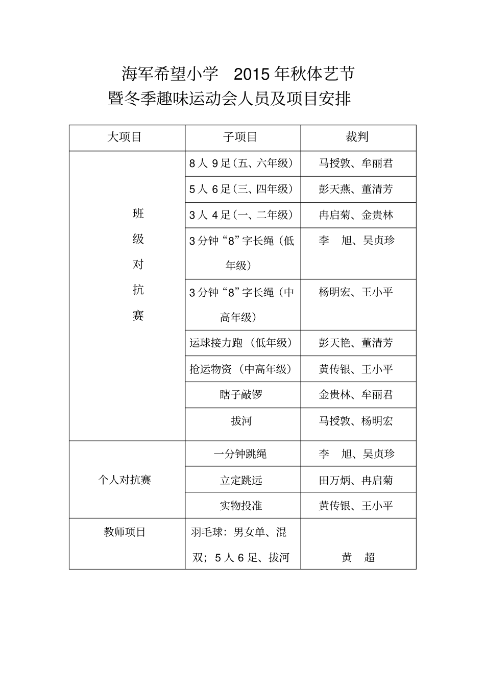 冬季趣味运动会实施方案_第1页