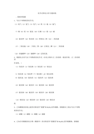 化学式和化合价专题