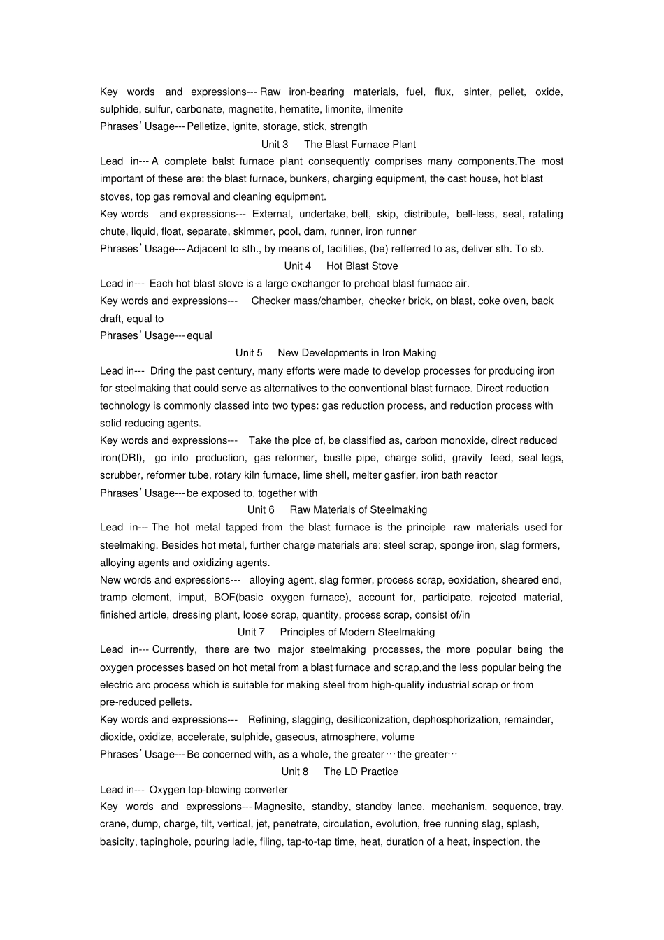 冶金英语自学指导书_第3页