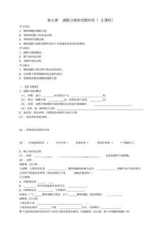 减数分裂学案