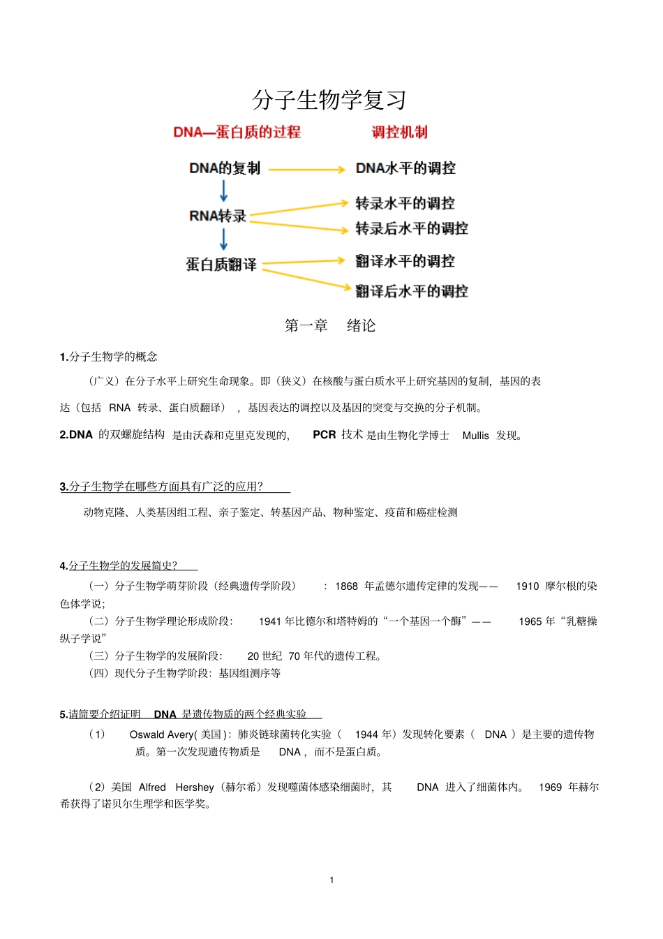 分子复习总提纲讲解_第1页
