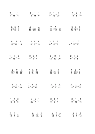 分数加减法练习题600道