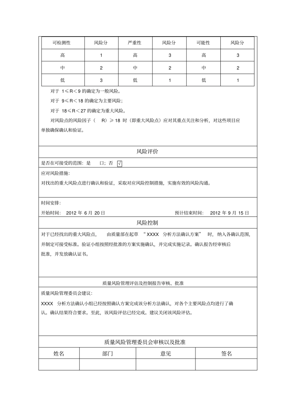 分析方法确认与验证风险评价报告_第3页