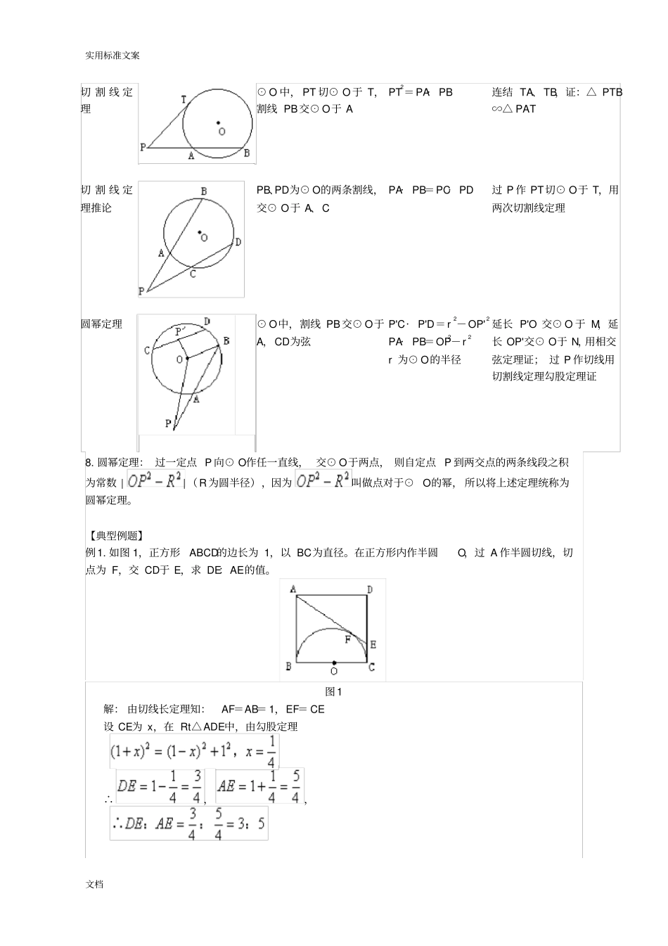 切线长定理、弦切角定理、切割线定理、相交弦定理_第2页