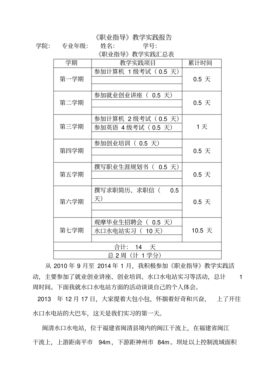 创业就业实践报告模板_第1页