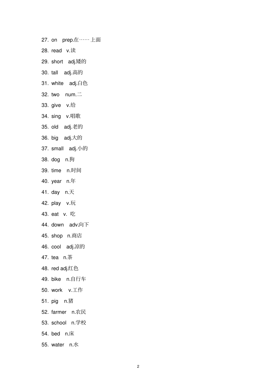 初一英语词汇拼读大赛单词表_第2页