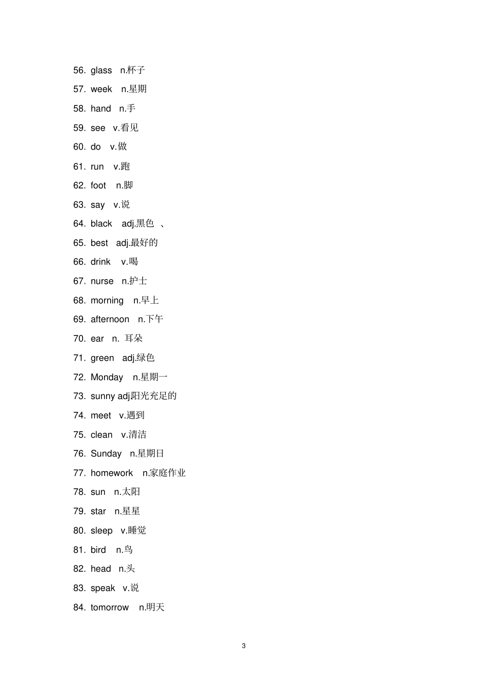 初一英语词汇拼读大赛单词表_第3页