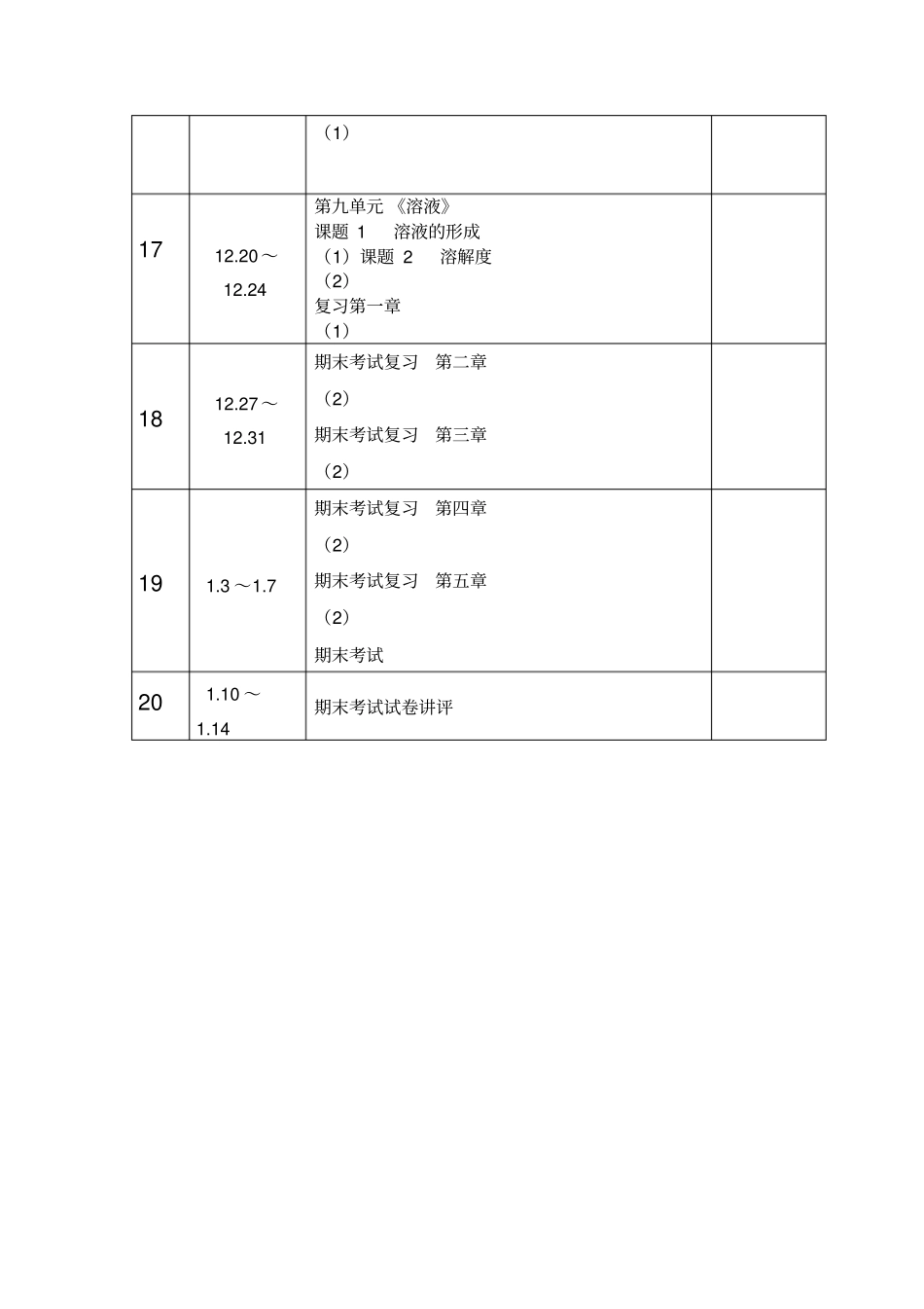 初三化学第一学期教学进度表_第3页