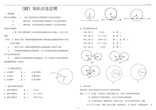 初三圆知识点及定理