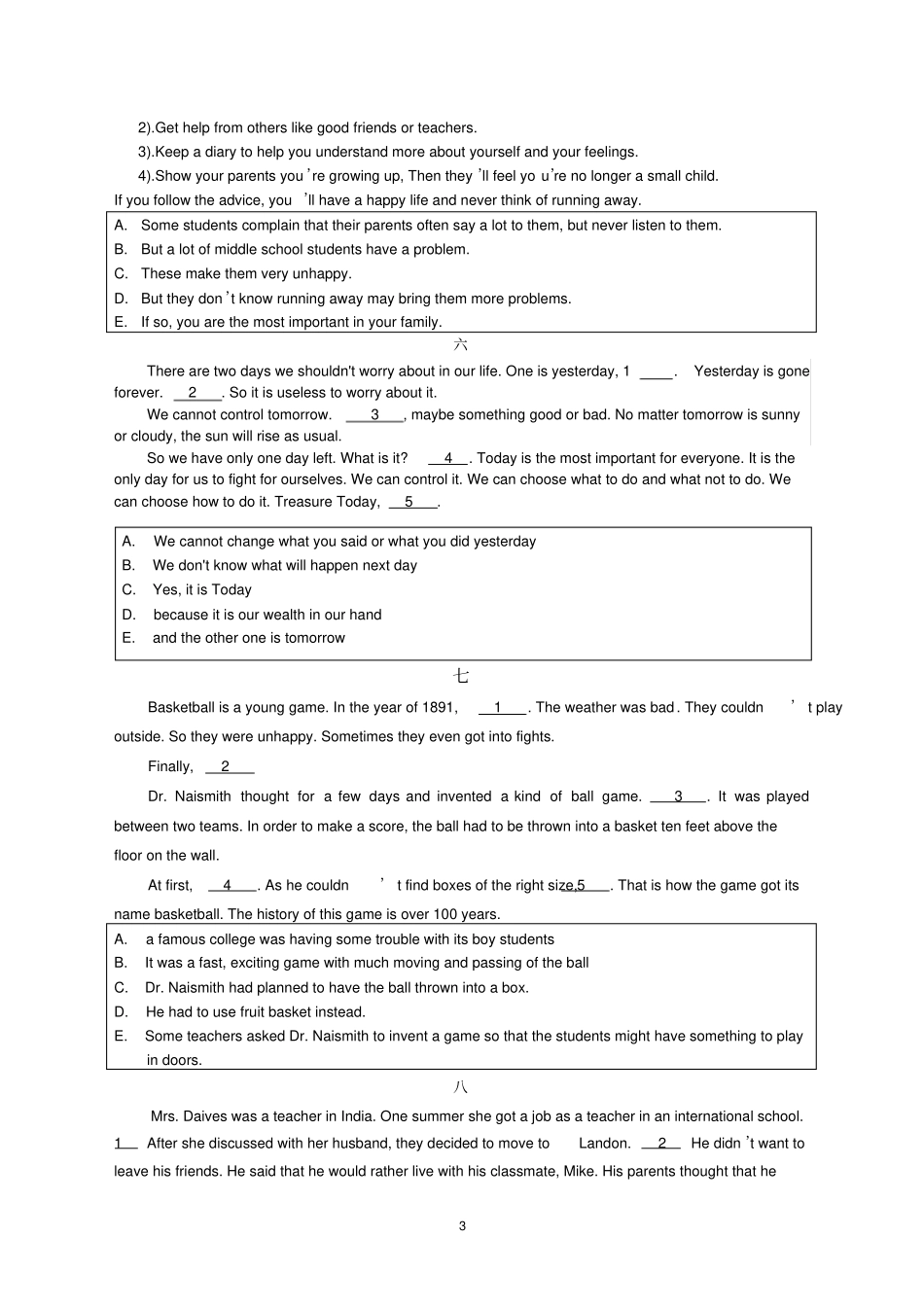 初三英语选句子补全短文_第3页