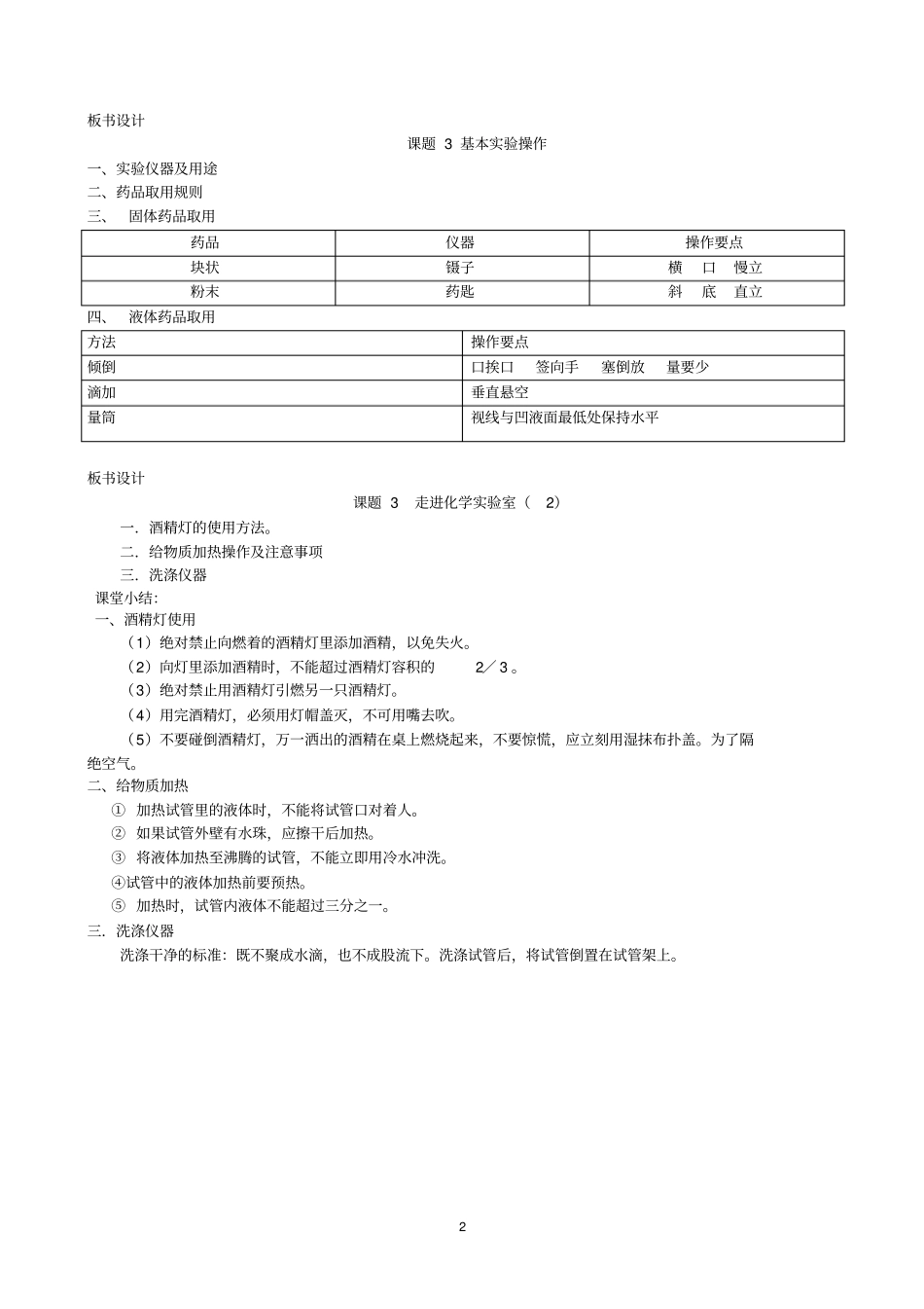 初中化学板书上册剖析_第2页