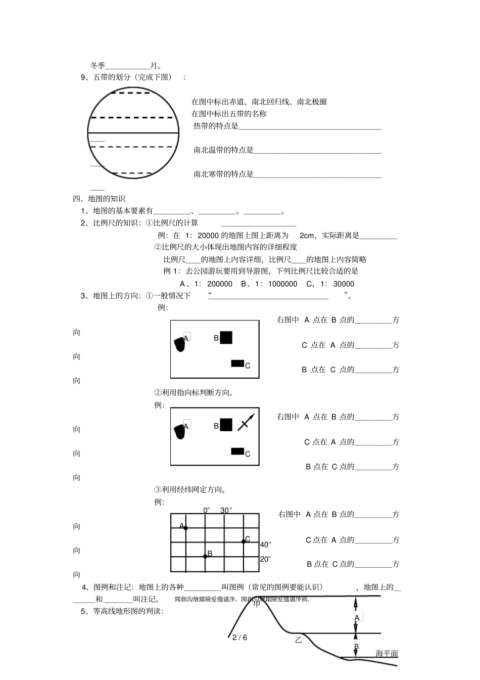 初中地理复习知识点归纳初一上册_第2页