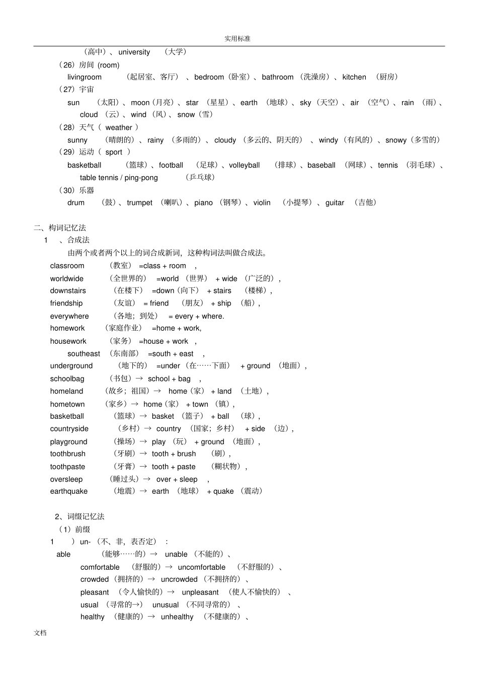初中教育英语单词联想、趣味、词根法、谐音法、组合法记忆_第3页