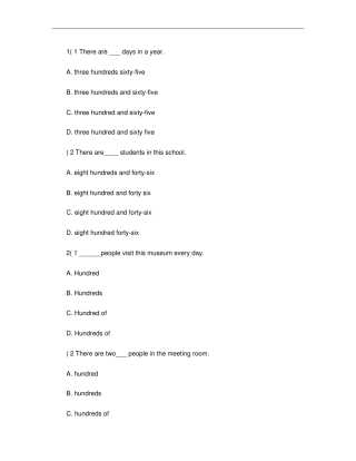 初中数词练习题解析